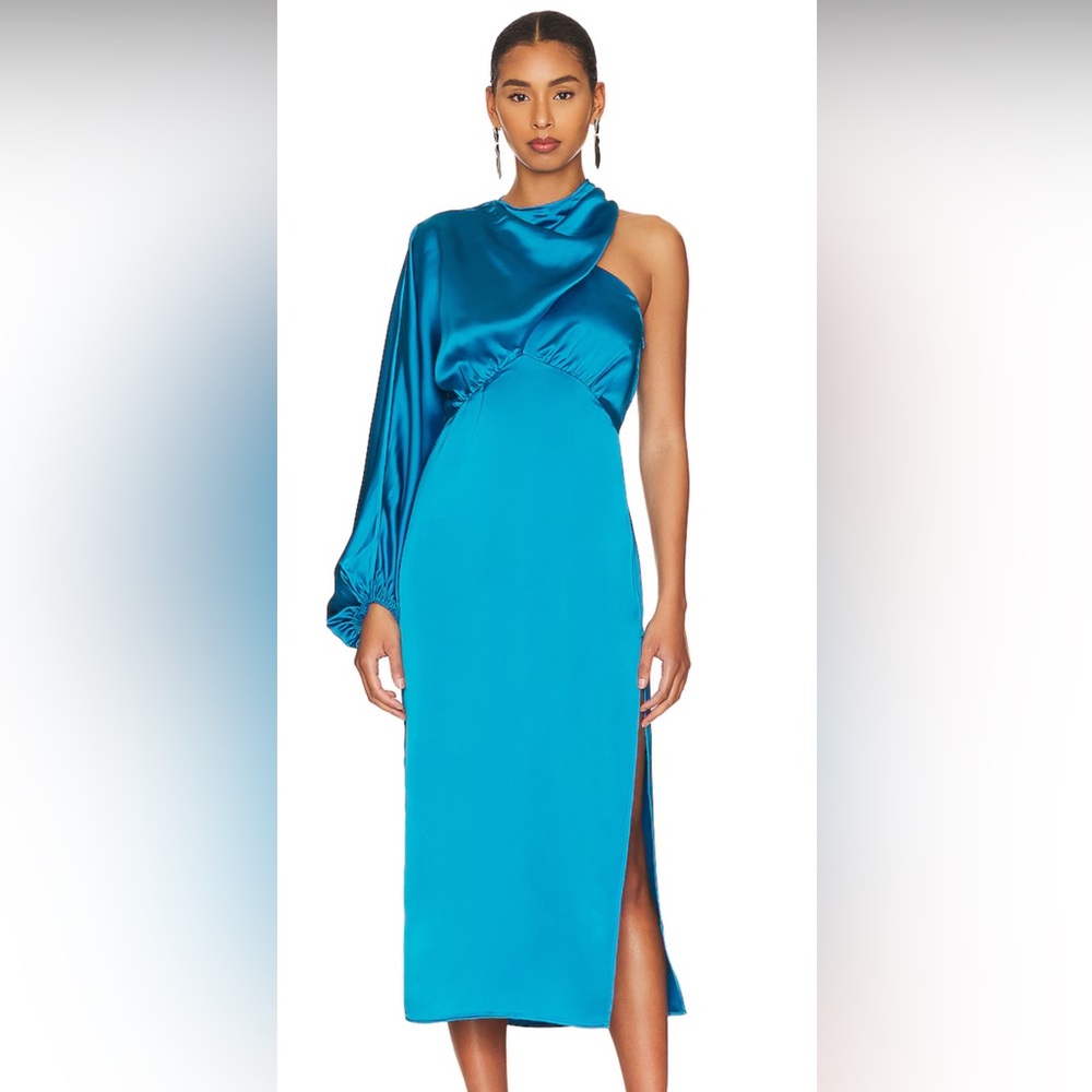 New Ray Midi Dress in Aqua Blue by 
L'Academie
